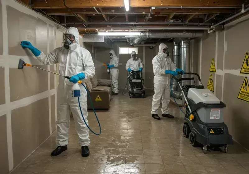 Basement Moisture Removal and Structural Drying process in Andrews, NC